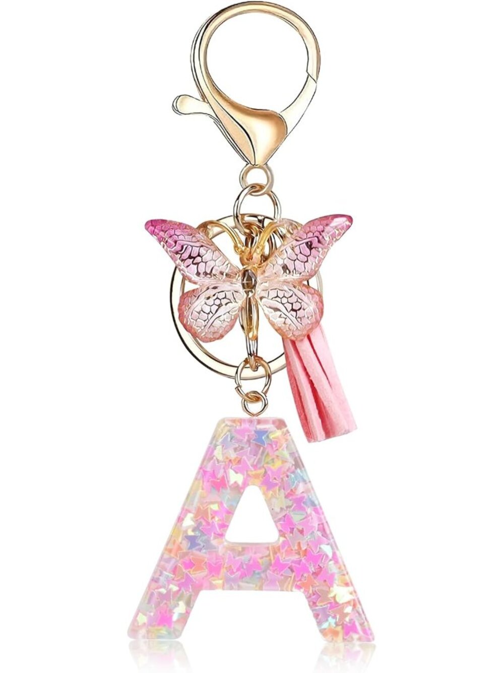 Name Keychains for Women Bag Charms Initial Purse Charm for Handbag